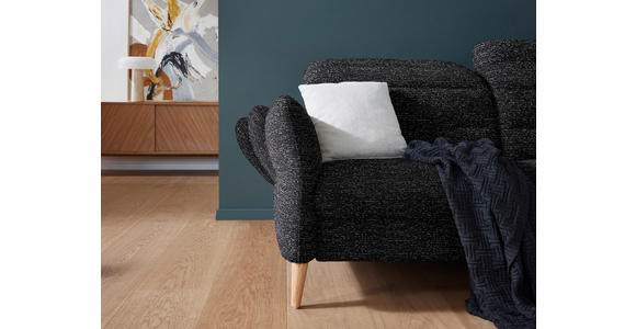 2-SITZER-SOFA in Webstoff Schwarz - Eiche Bianco/Schwarz, Design, Holz/Textil (192-220/85-106/98-112cm) - Dieter Knoll