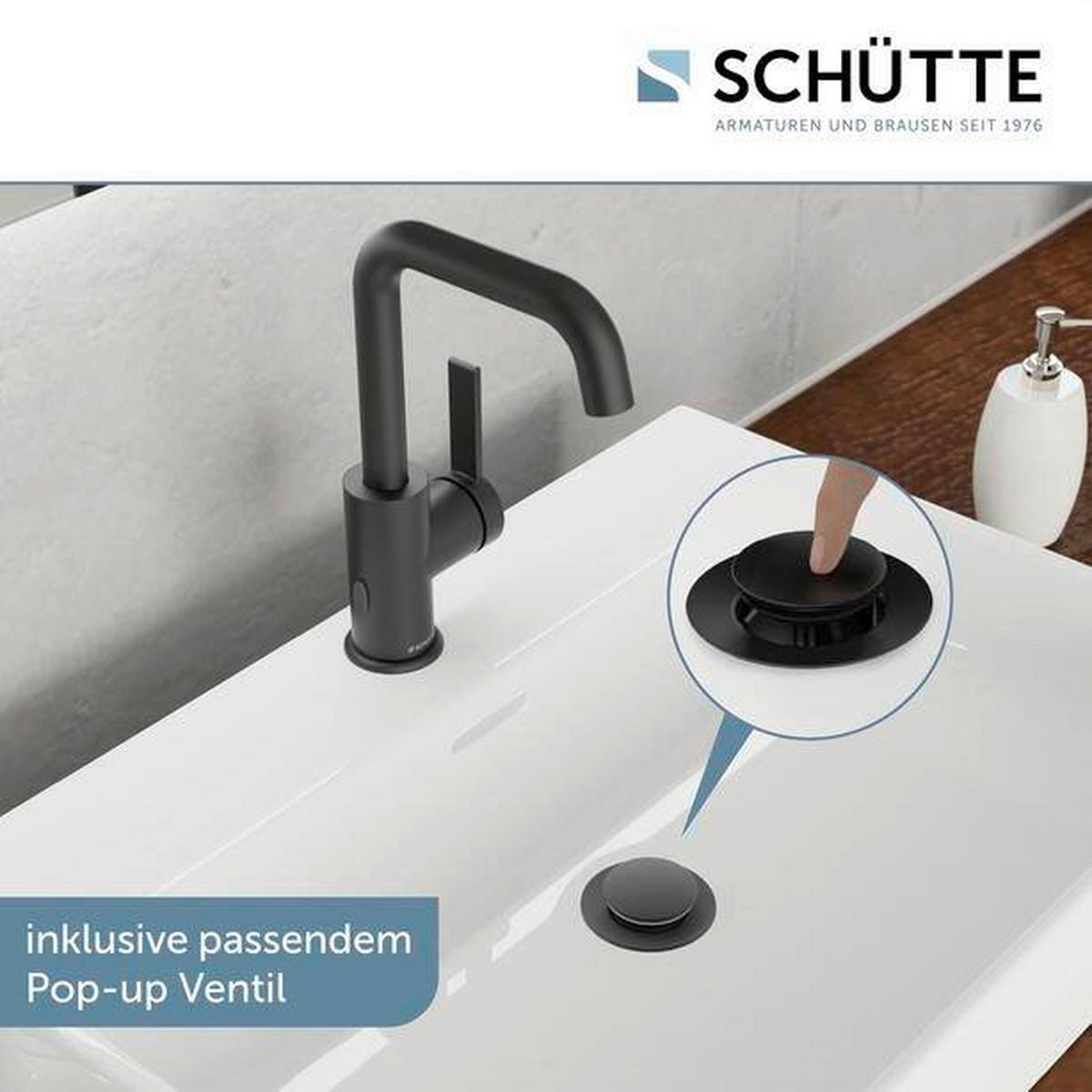 FÜRDŐSZOBAI CSAPTELEP 5/24,5/17,5 cm  - fekete, Basics, fém (5/24,5/17,5cm) - Schütte