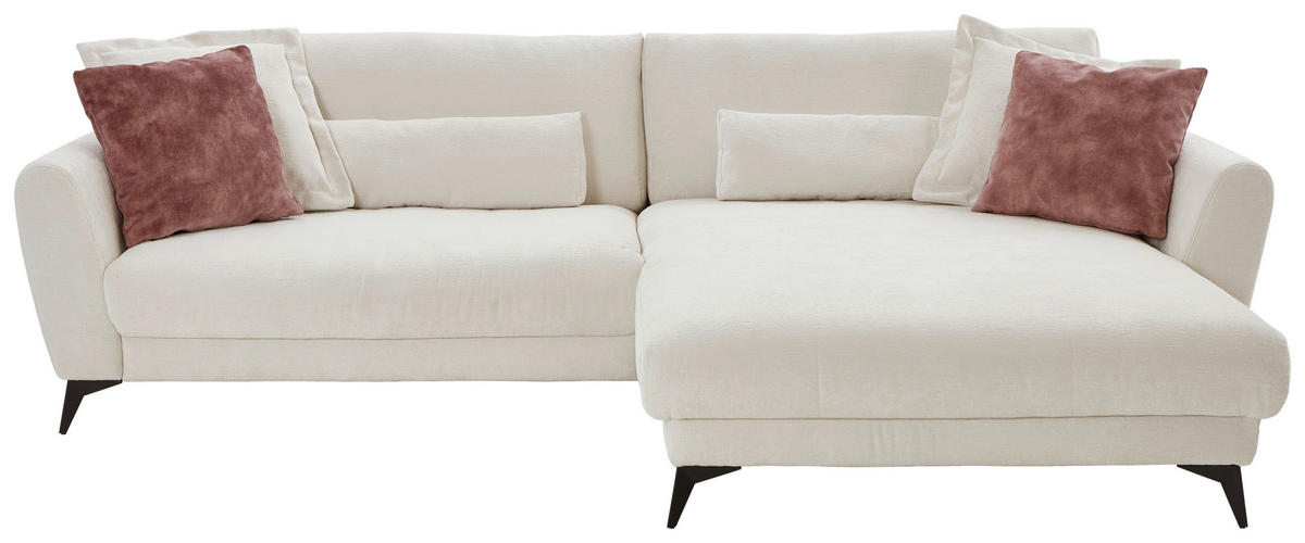 ECKSOFA Naturfarben Chenille  - Schwarz/Naturfarben, Design, Textil/Metall (288/194cm) - Niels Andersson