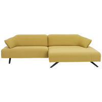 ECKSOFA in Struktur Currygelb  - Currygelb/Anthrazit, Design, Textil/Metall (276/165cm) - Himolla