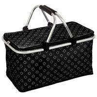 BEVÁSÁRLÓKOSÁR 49,0/30,0/4,0 cm  - fekete/ezüstszínű, Basics, műanyag/textil (49,0/30,0/4,0cm) - Boxxx