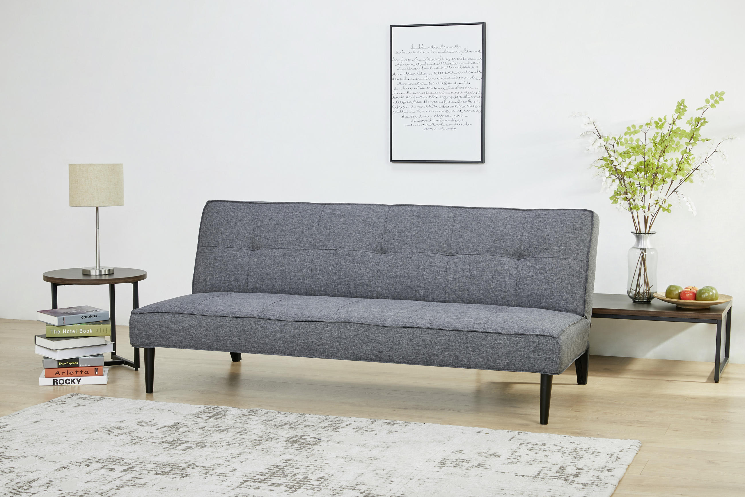 CANAPEA EXTENSIBILĂ textil gri închis  - gri închis/negru, Design, textil (180/77/93cm) - Carryhome