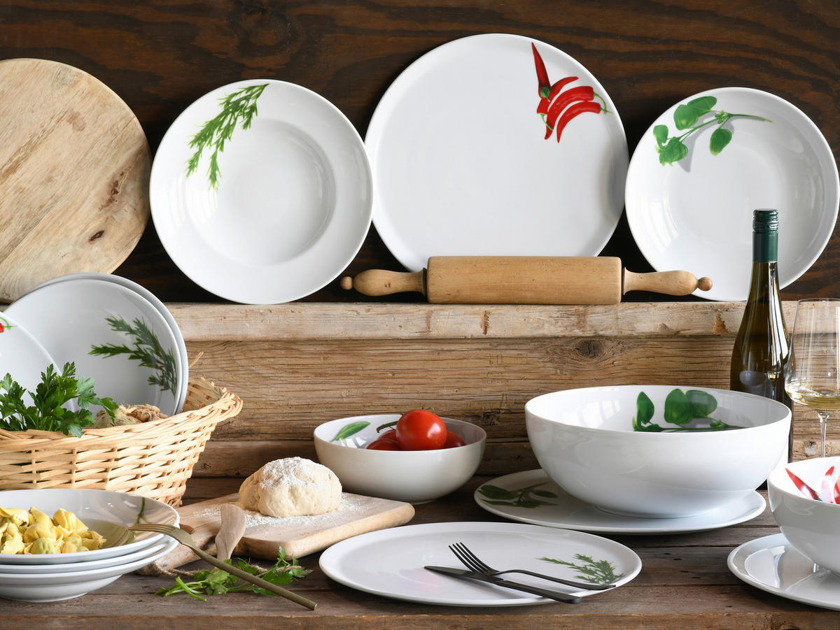 PIZZATELLERSET 4-teilig  - Rot/Weiß, KONVENTIONELL, Keramik (33cm) - Creatable