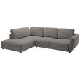 ECKSOFA  in Chenille Grau  224/307 cm  - Schwarz/Grau, KONVENTIONELL, Kunststoff/Textil (224/307cm) - Hom`in