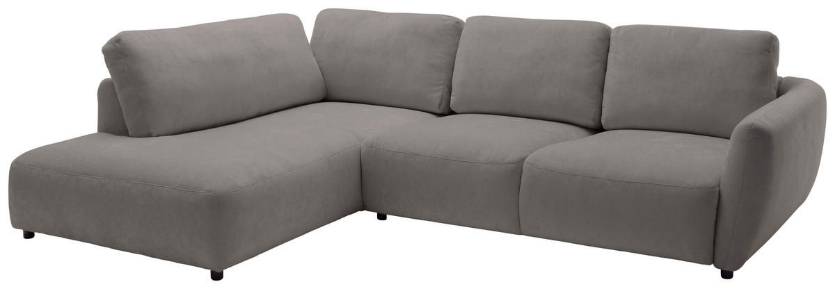 ECKSOFA  in Chenille Grau  224/307 cm  - Schwarz/Grau, KONVENTIONELL, Kunststoff/Textil (224/307cm) - Hom`in