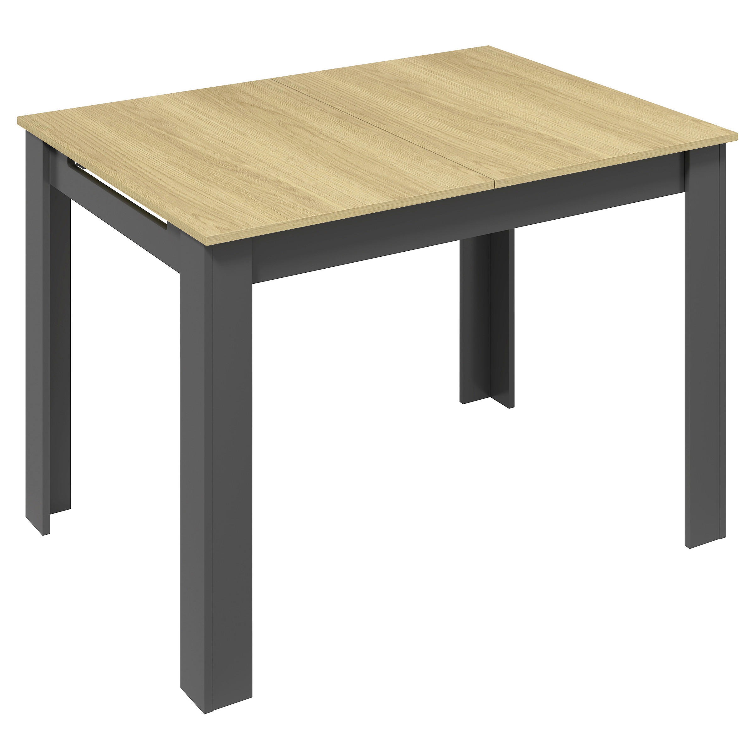 JEDÁLENSKÝ STÔL, antracitová, biela, 109/75/80 cm - biela/antracitová, Modern, kompozitné drevo (109/75/80cm) - MID.YOU
