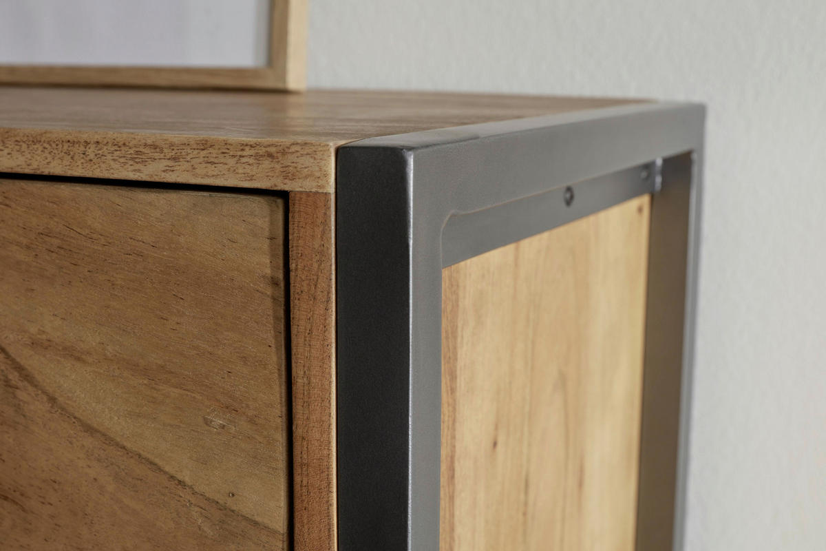 SIDEBOARD Factory Zone  in 160/82/40 cm  - Anthrazit/Akaziefarben, Basics, Glas/Holz (160/82/40cm) - Livetastic