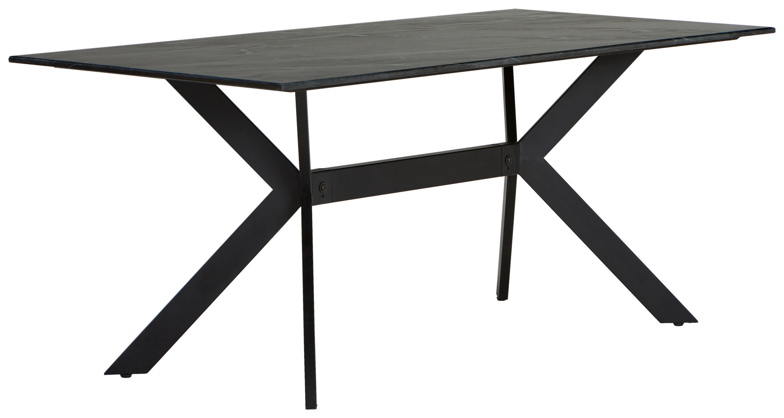 ESSTISCH in Metall, Stein 175/90/76 cm   - Schwarz, LIFESTYLE, Stein/Metall (175/90/76cm) - Landscape