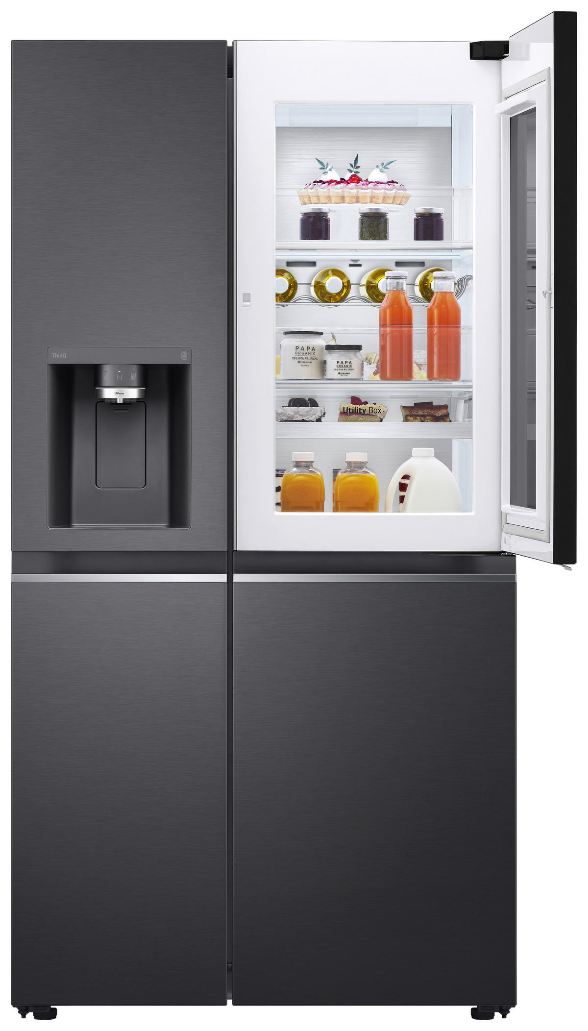 SIDE-BY-SIDE 91,3/179/73,5 cm GSXV90MCDE  - Schwarz, Basics, Glas/Kunststoff (91,3/179/73,5cm) - LG