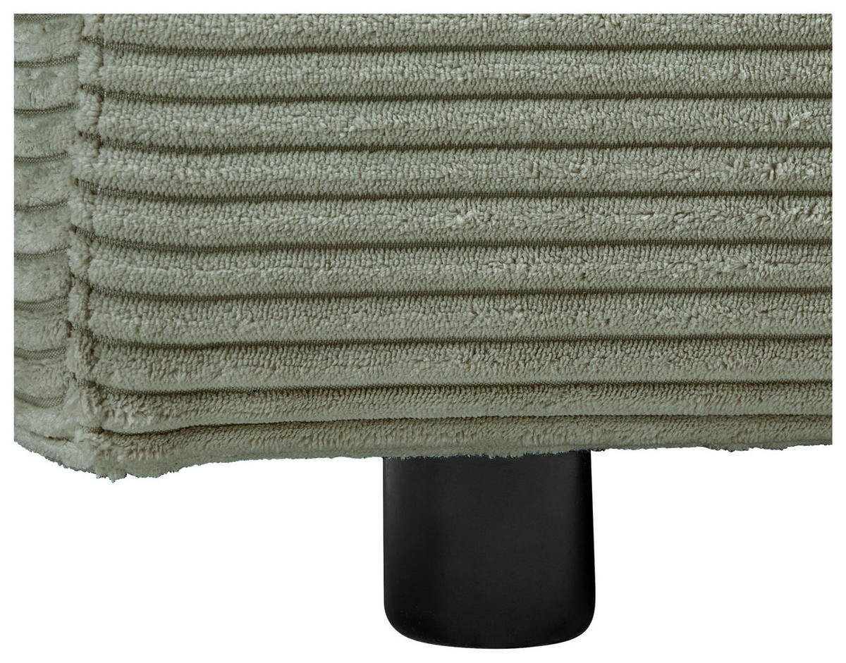 ECKSOFA in Cord Dunkelgrün  - Dunkelgrün/Schwarz, Design, Kunststoff/Textil (265/224cm) - Hom`in