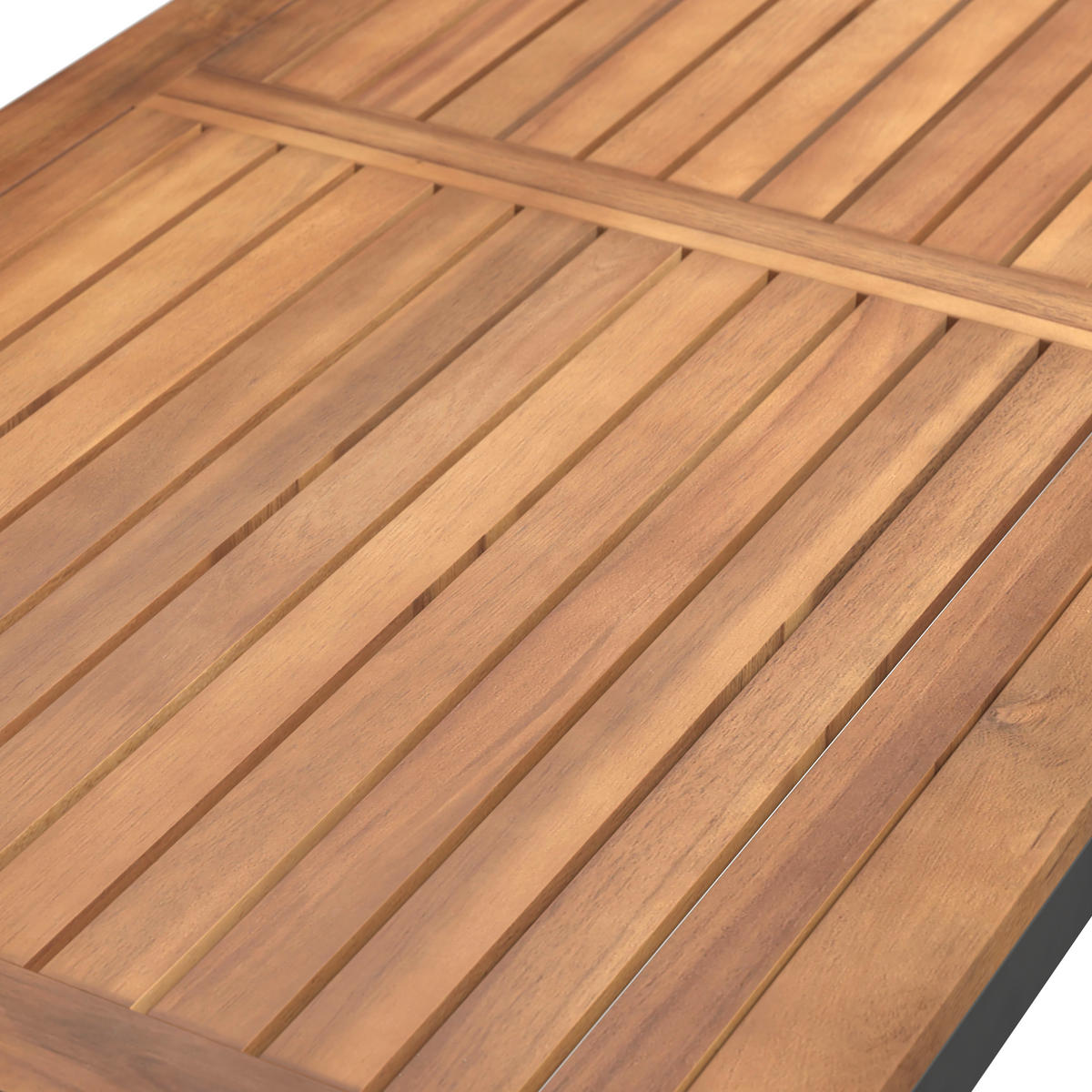 LOUNGEGARNITUR   191/72/75 cm Akazie vollmassiv Aluminium  - Schwarz/Akaziefarben, MODERN, Holz/Textil (191/72/75cm) - Ambia Garden