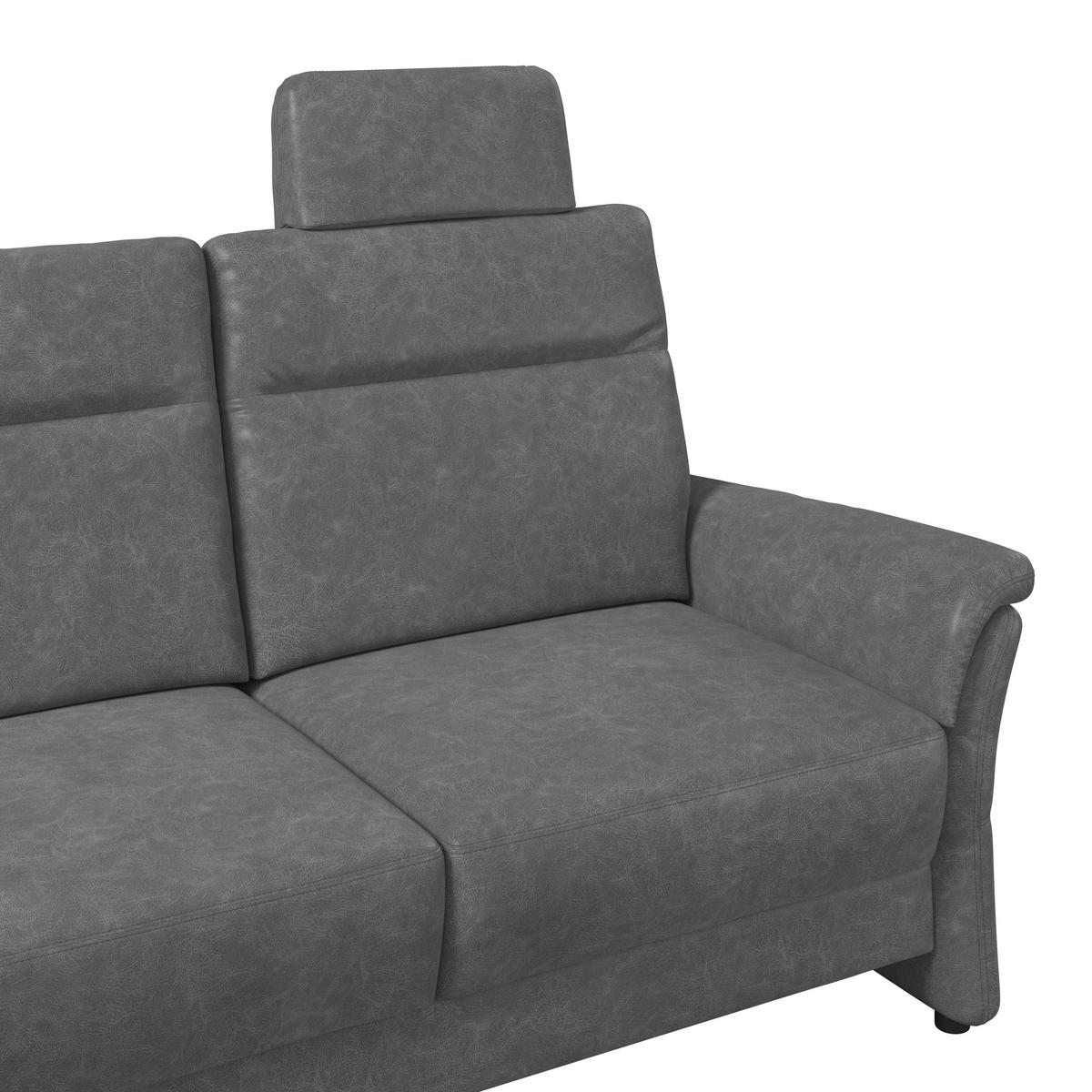 2,5-SITZER Mikrofaser Dunkelgrau  - Dunkelgrau/Schwarz, KONVENTIONELL, Kunststoff/Textil (170/99/91cm) - Elegando