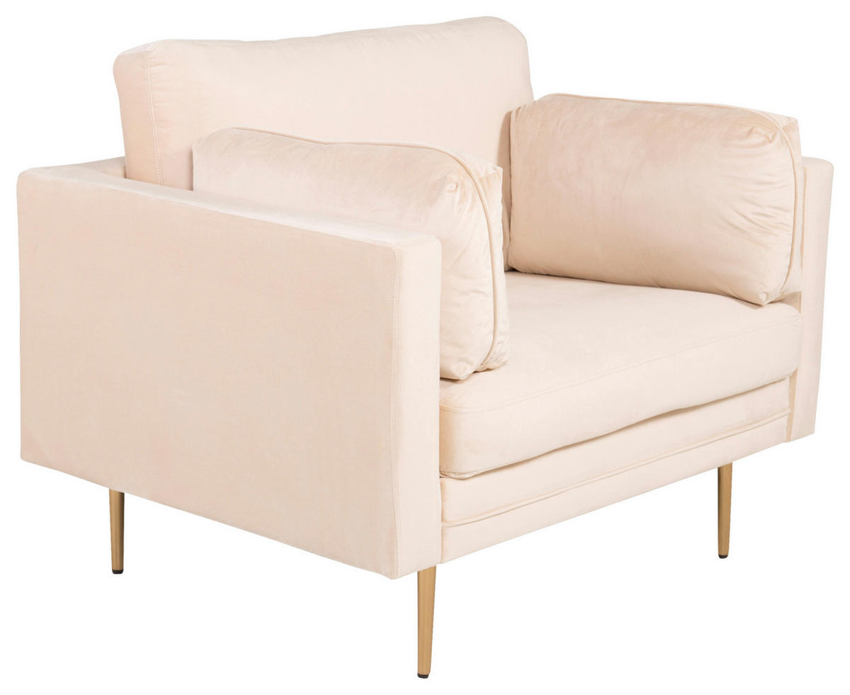 FÅTÖLJ i metall, textil guldfärgad, beige  - beige/guldfärgad, Design, metall/textil (110/84/86cm) - Livetastic