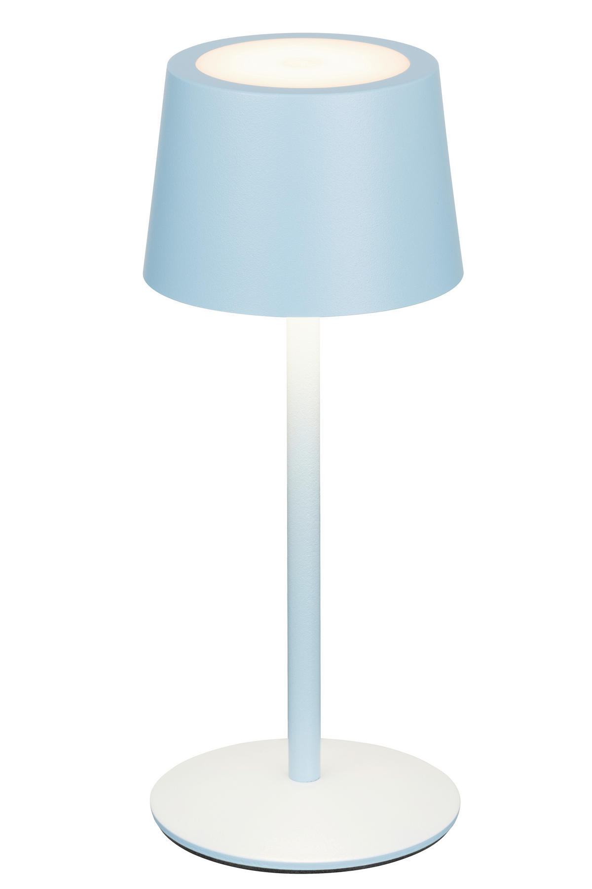 AKKU-TISCHLEUCHTE 9/22 cm  - Hellblau, Basics, Metall (9/22cm) - Novel