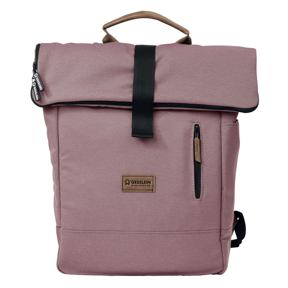 WICKELRUCKSACK N° 6 Rosé/Tabak  - Altrosa/Braun, Basics, Textil (31/45/12cm) - Gesslein