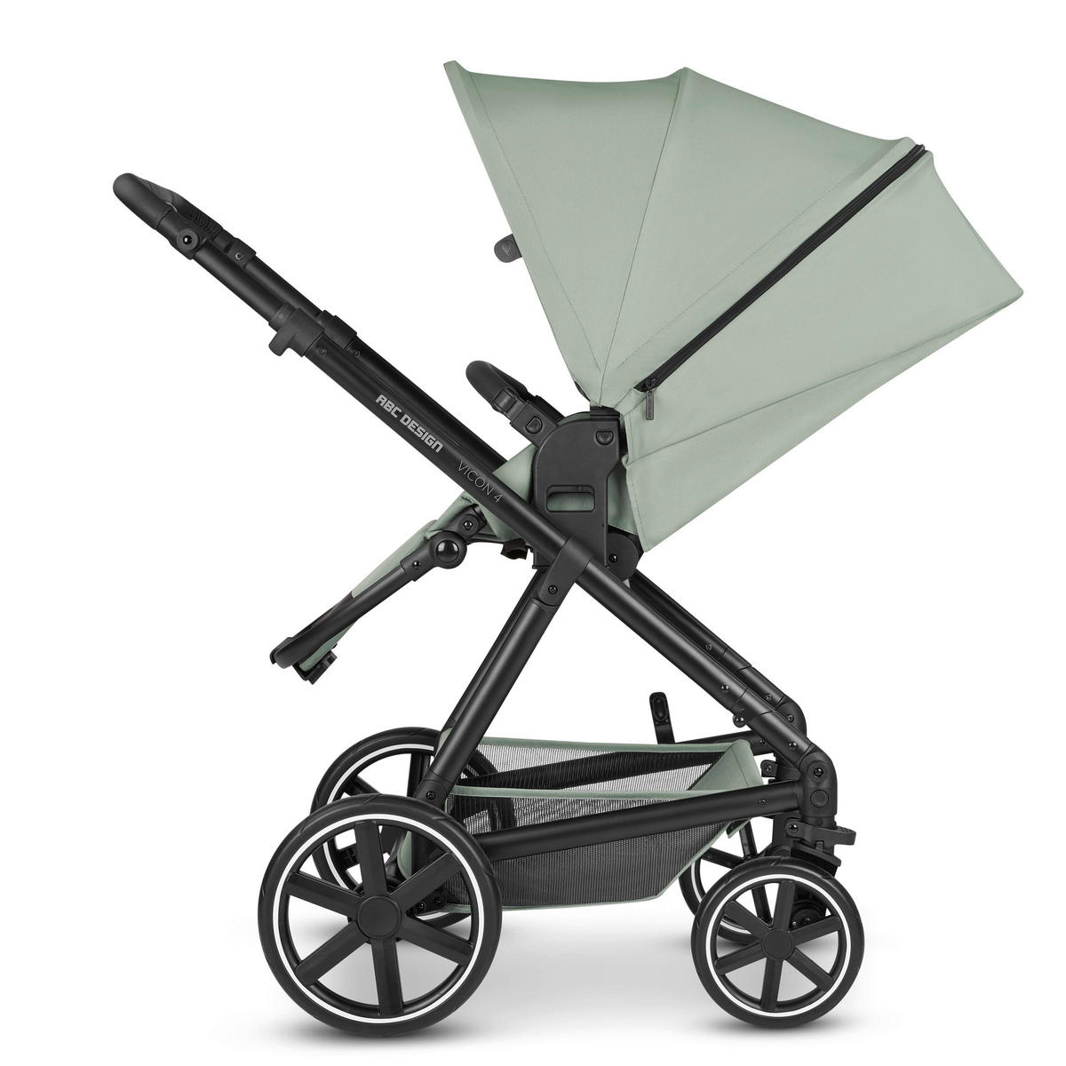 KINDERWAGENSET  Vicon 4  Pine  - Pastellgrün/Schwarz, Basics, Textil/Metall (91/61/110cm) - ABC Design