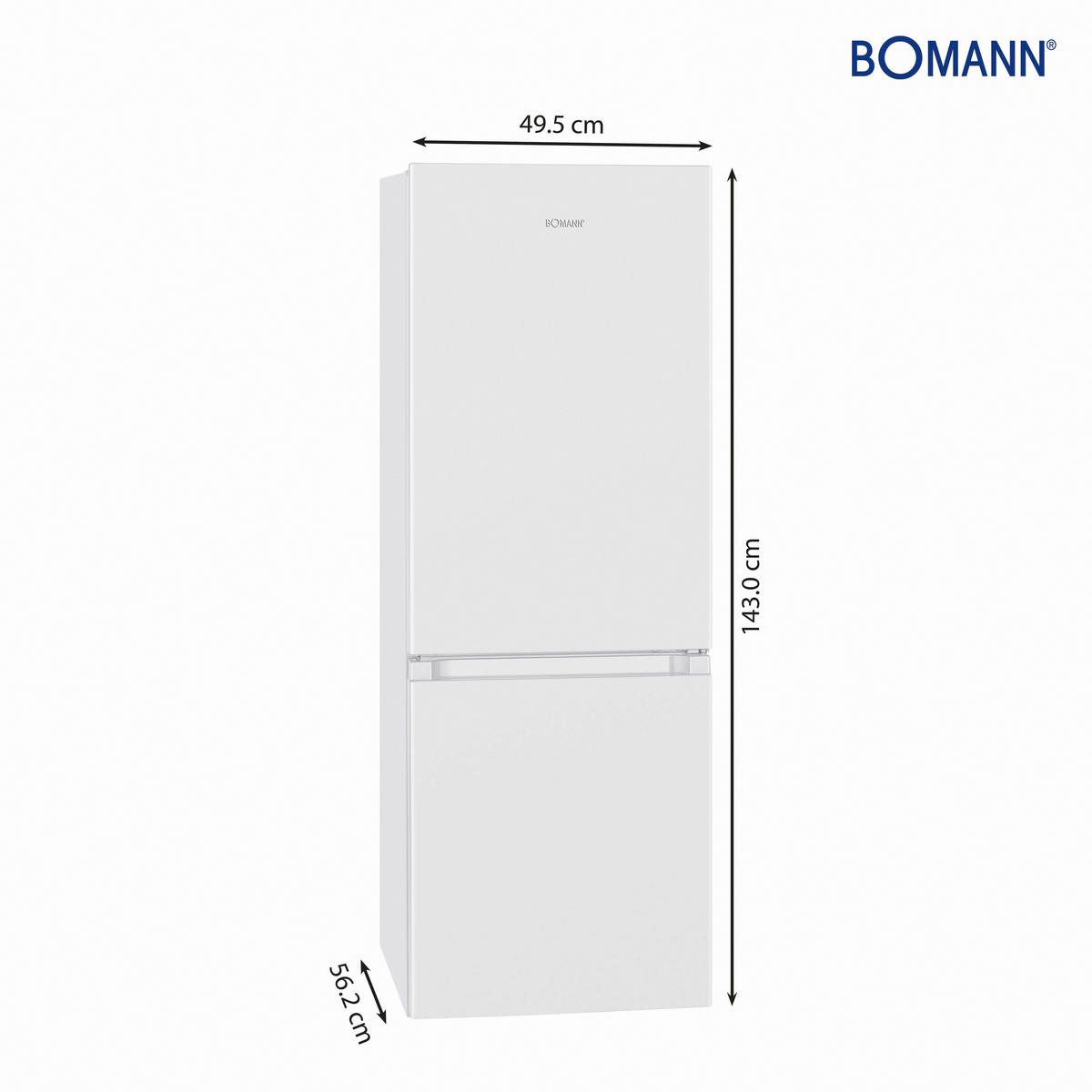 KÜHL-GEFRIER-KOMBINATION 49,5/143/56,2 cm KG 322.1 WEIß 50CM D 175L  - KONVENTIONELL (49,5/143/56,2cm) - Bomann