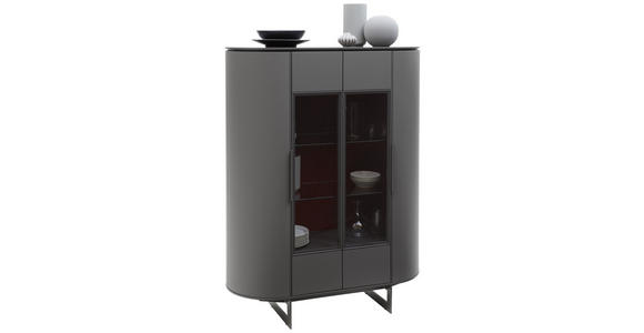 HIGHBOARD 120/150/45 cm - Bordeaux/Anthrazit, Design, Glas/Holzwerkstoff (120/150/45cm) - Ambiente