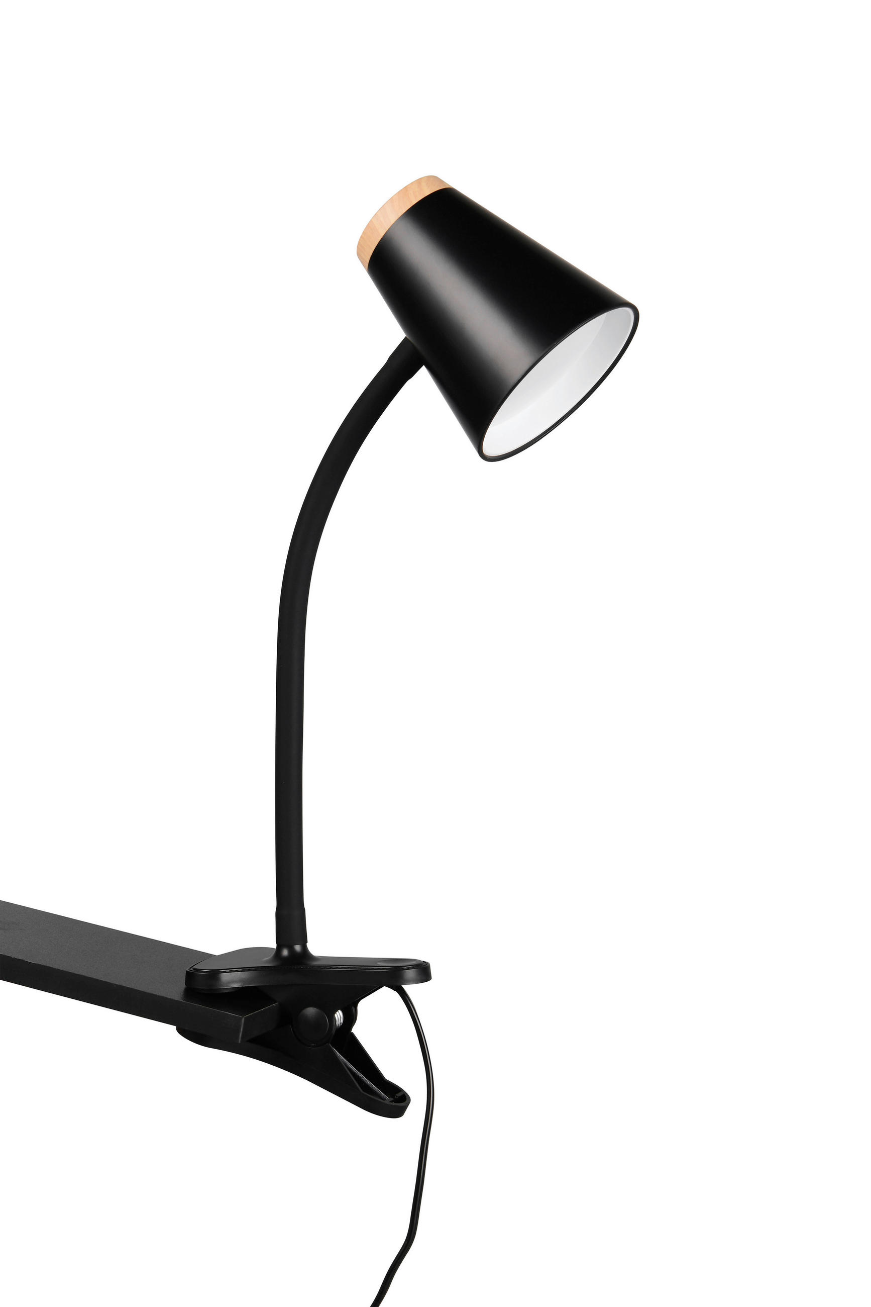 LED-KLEMMLEUCHTE - Schwarz/Braun, Basics, Kunststoff/Metall (33/9,5/32cm)