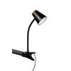 LED-KLEMMLEUCHTE - Schwarz/Braun, Basics, Kunststoff/Metall (33/9,5/32cm)