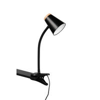 LED-KLEMMLEUCHTE - Schwarz/Braun, Basics, Kunststoff/Metall (33/9,5/32cm)