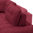 ECKSOFA in Flachgewebe, Leinenoptik Rot  - Rot/Schwarz, Design, Textil/Metall (247/208cm) - Xora