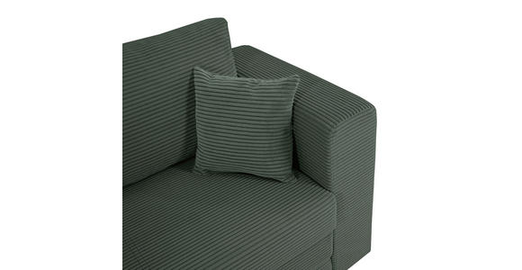 JUGEND- UND KINDERSOFA  in Cord Dunkelgrün  - Dunkelgrün/Schwarz, KONVENTIONELL, Textil (136/78/72cm) - Xora