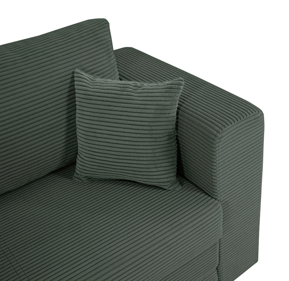 JUGEND- UND KINDERSOFA Cord Dunkelgrün  - Dunkelgrün/Schwarz, KONVENTIONELL, Textil (136/78/72cm) - Xora