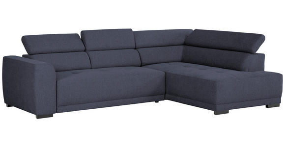 ECKSOFA Blau Struktur - Blau/Schwarz, Design, Kunststoff/Textil (284/205cm) - Xora