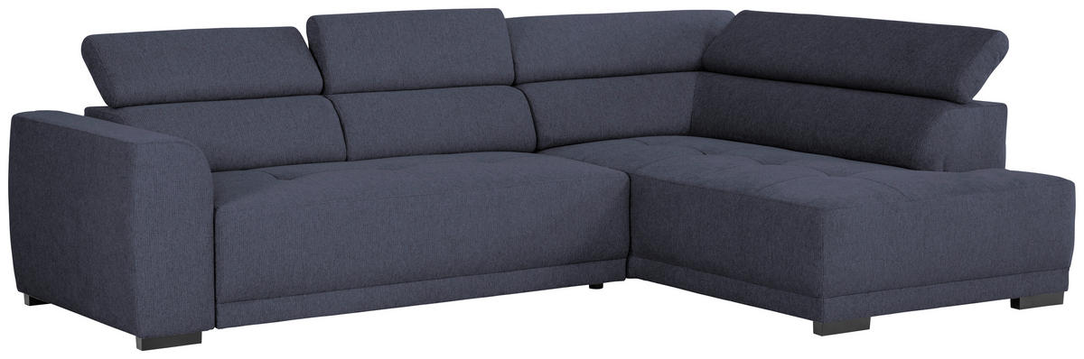ECKSOFA in Struktur Blau  - Blau/Schwarz, Design, Kunststoff/Textil (284/205cm) - MID.YOU