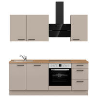 KÜCHENLEERBLOCK 210 cm   in Eichefarben, Sandfarben  - Sandfarben/Eichefarben, MODERN, Holzwerkstoff/Metall (210cm) - Nobilia