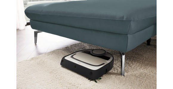 ECKSOFA in Echtleder Grau 157/325 cm - Schwarz/Grau, Design, Leder/Metall (157/325cm) - Dieter Knoll
