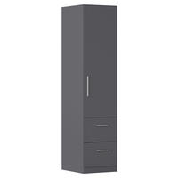 DREHTÜRENSCHRANK 47/197/54 cm,  in Grau, 1 Tür(en)  - Alufarben/Grau, KONVENTIONELL, Holzwerkstoff/Kunststoff (47/197/54cm) - home24