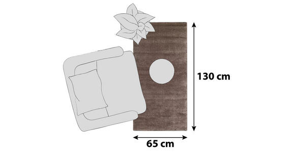 HOCHFLORTEPPICH 65/130 cm Bellevue Braun - Braun, Basics, Textil (65/130cm) - Novel