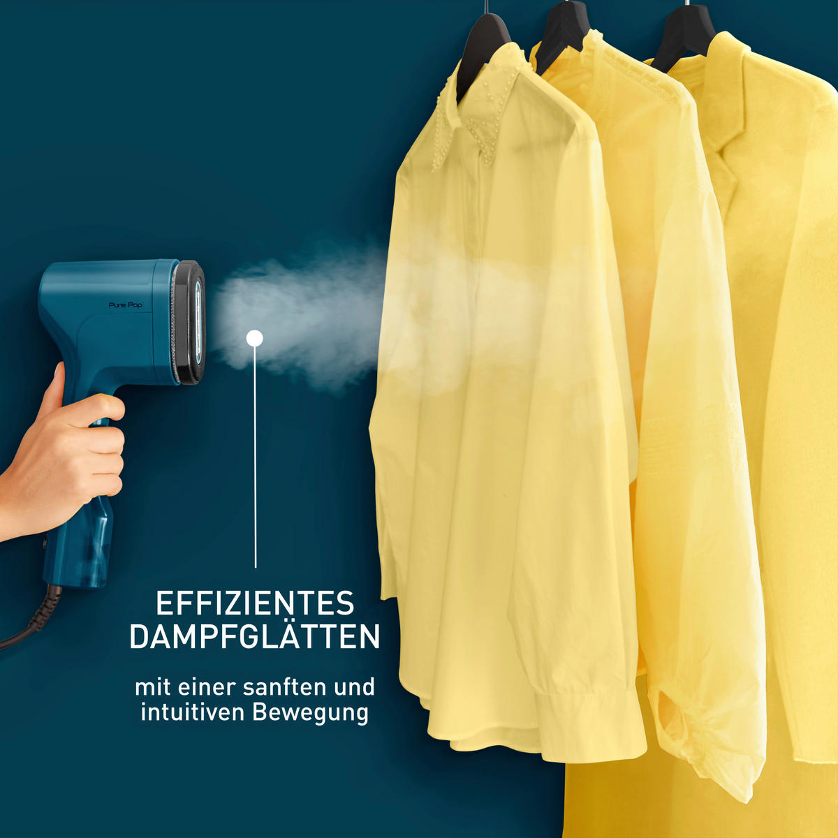 DAMPFBÜRSTE Pure Pop  - Blau, Basics, Kunststoff (33,8/7,8/15,9cm) - Tefal