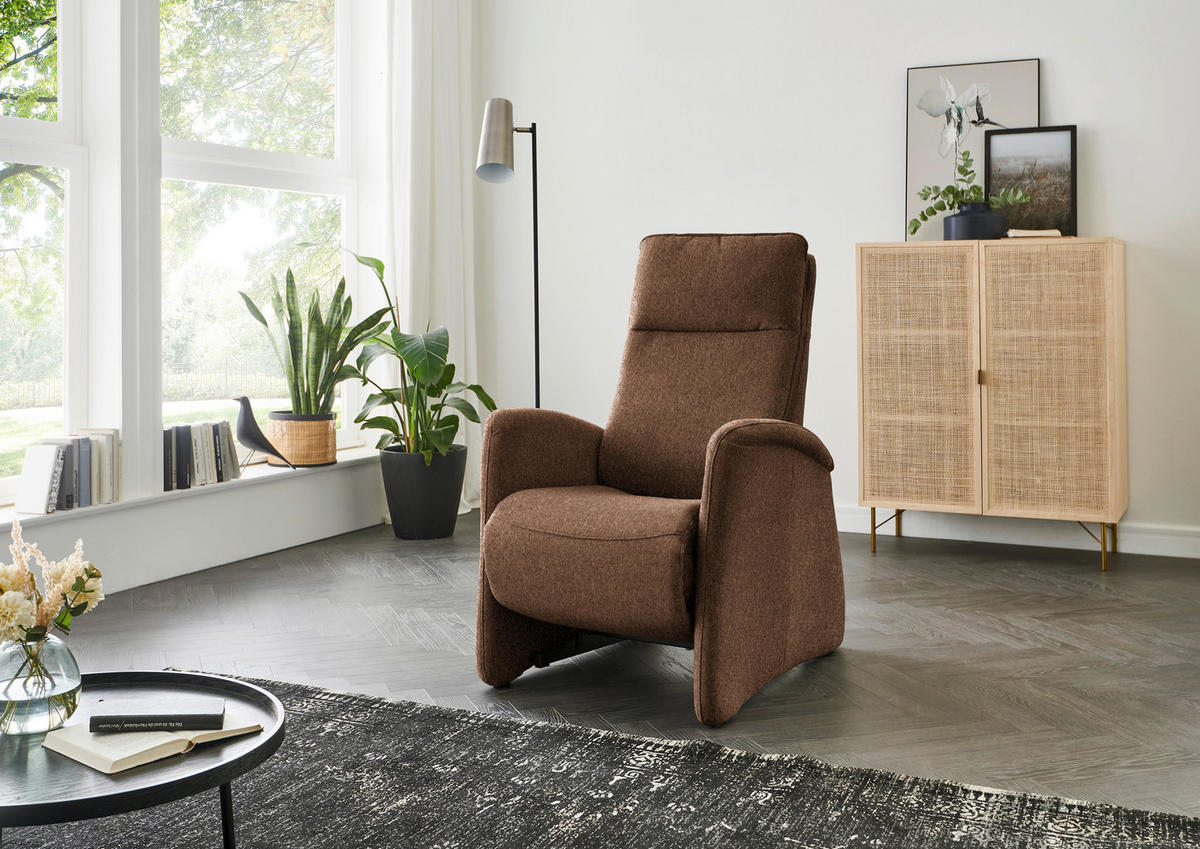 FERNSEHSESSEL in Chenille Braun  - Braun, KONVENTIONELL, Textil (79/114/87-176cm) - Valdera