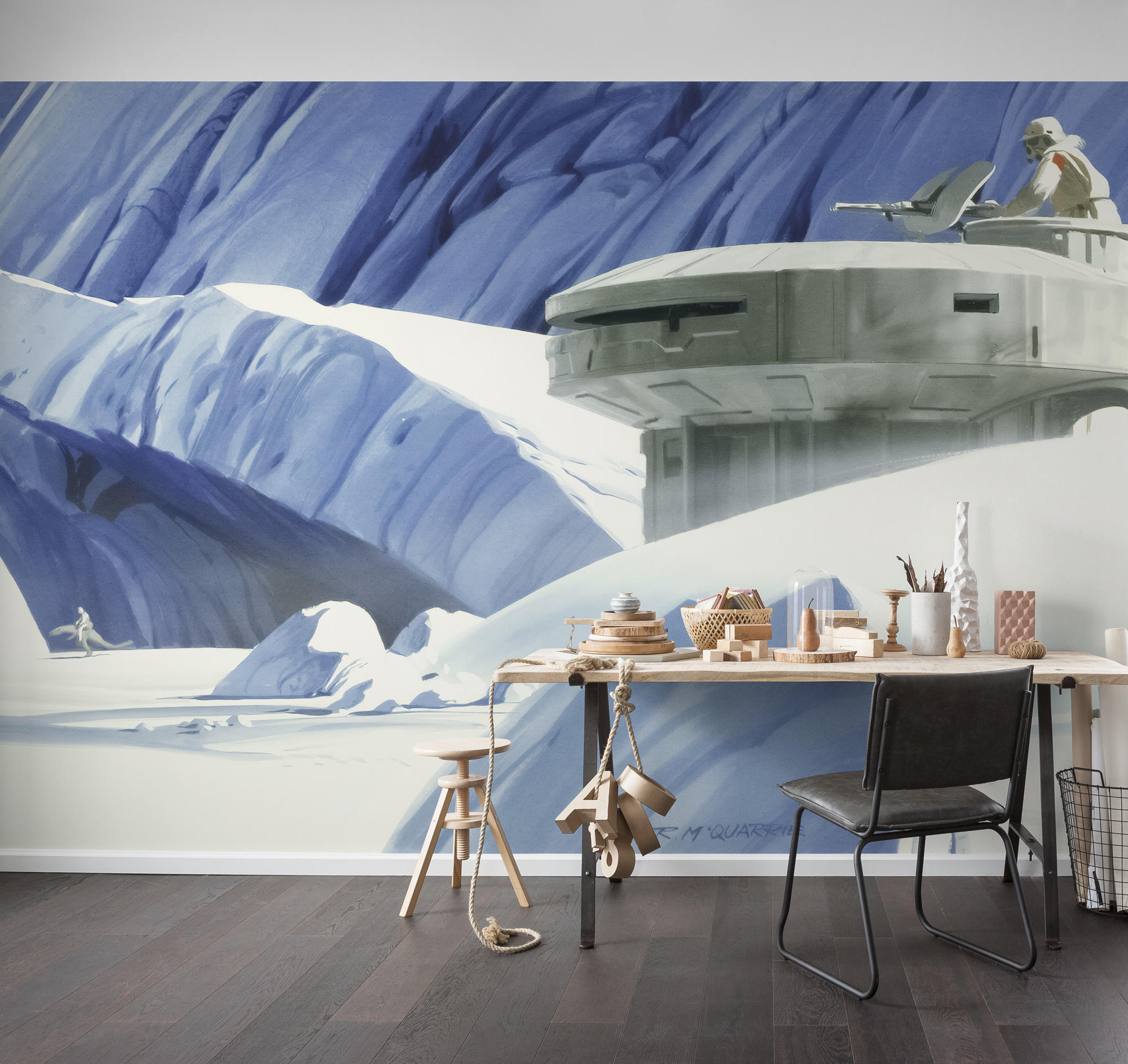 FOTOTAPET 500/250 cm  - vit/blå, Trend, textil (500/250cm)