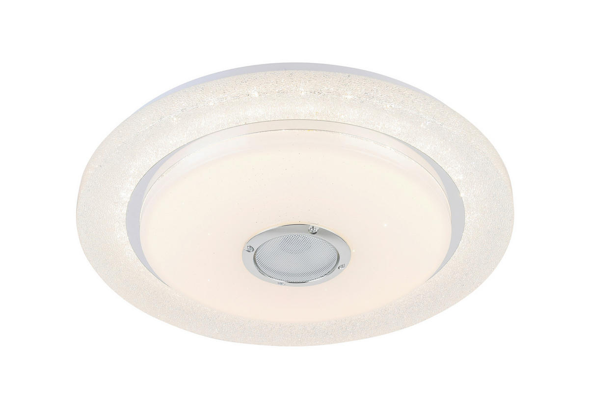 LED MENNYEZETI LÁMPA - krómszínű/fehér, Trend, műanyag/fém (38/8cm) - Novel