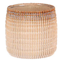 KVETINÁČ keramika, 19/19/17 cm - béžová, Basics, keramika (19/19/17cm)