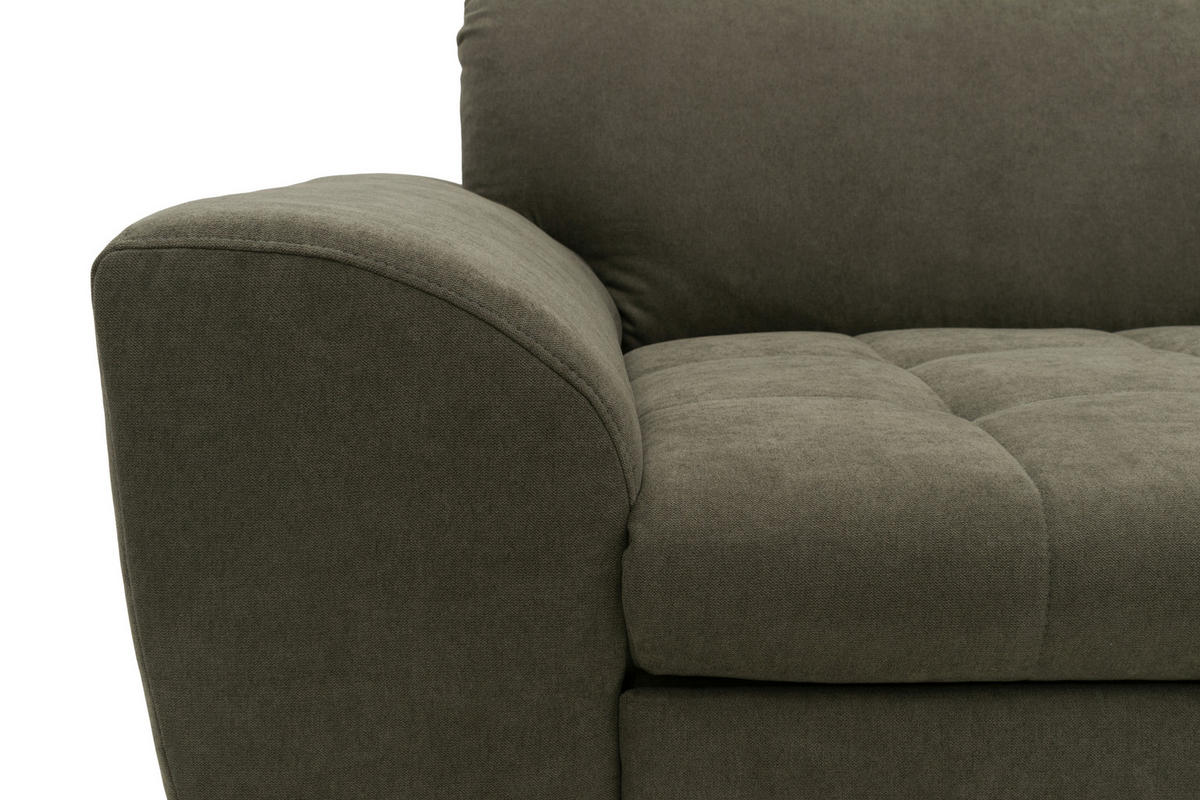 ECKSOFA MERIDIAN Schlammfarben Mikrofaser Rücken echt  - Chromfarben/Schlammfarben, KONVENTIONELL, Textil/Metall (278/171cm) - MID.YOU