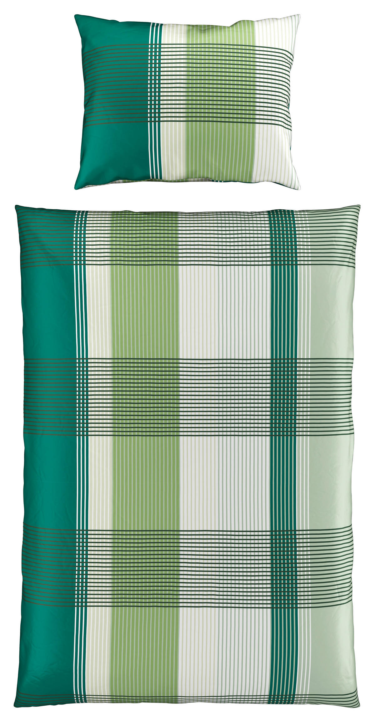 POSTELJINA CHECKERS 140/200 cm saten zelena  - zelena, Konvencionalno, tekstil (140/200cm) - Boxxx
