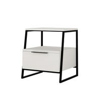 ODKLÁDACÍ STOLEK, bílá, kompozitní dřevo, 45/50/41 cm - bílá/černá, Design, kov/kompozitní dřevo (45/50/41cm) - Livetastic