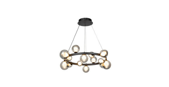LED-HÄNGELEUCHTE Regulus 79,5/150 cm   - Schwarzbraun, Design, Glas/Metall (79,5/150cm) - Dieter Knoll