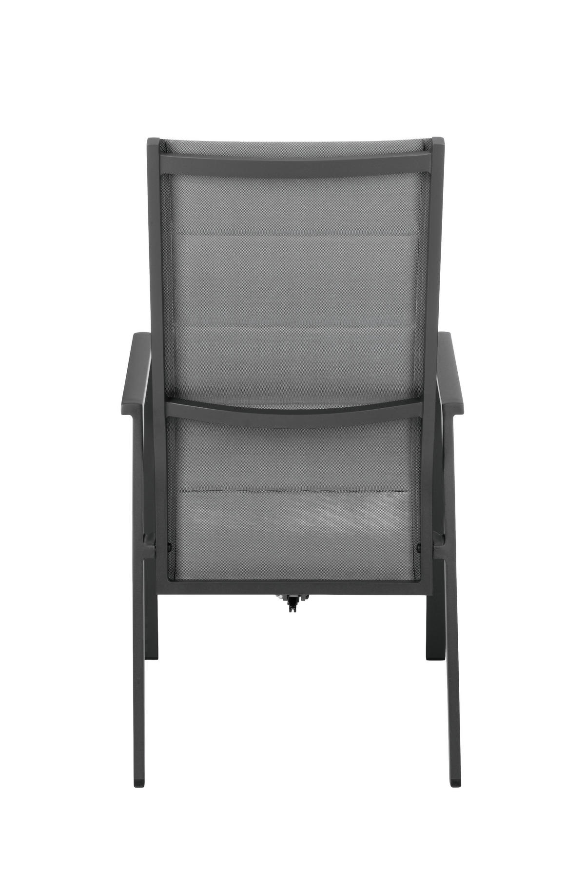GARTENSESSEL Metall, Textil Anthrazit, Dunkelgrau  - Dunkelgrau/Anthrazit, Konventionell, Textil/Metall (56/110/65cm) - Amatio