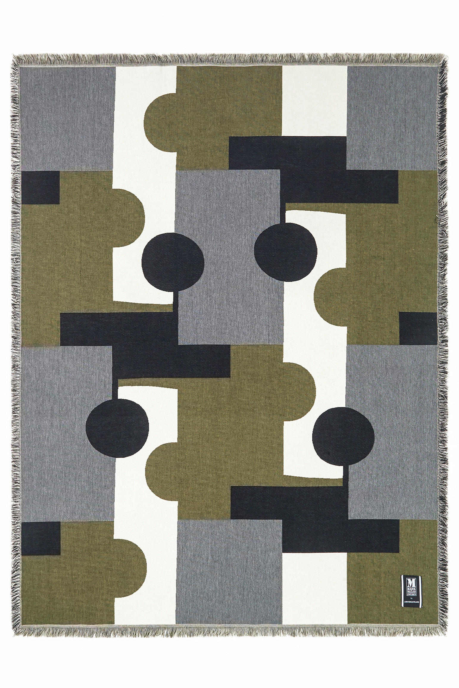 PLÄD LIA 130/160/160 cm  - vit/grå, Trend, textil (130/160/160cm) - Markslöjd