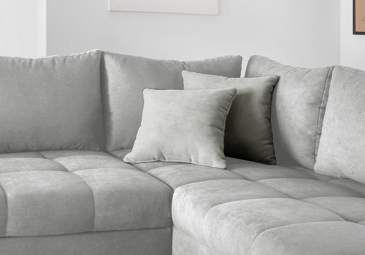 ECKSCHLAFSOFA in Silberfarben Textil   - Silberfarben, Design, Holz/Textil (298/202cm) - MID.YOU