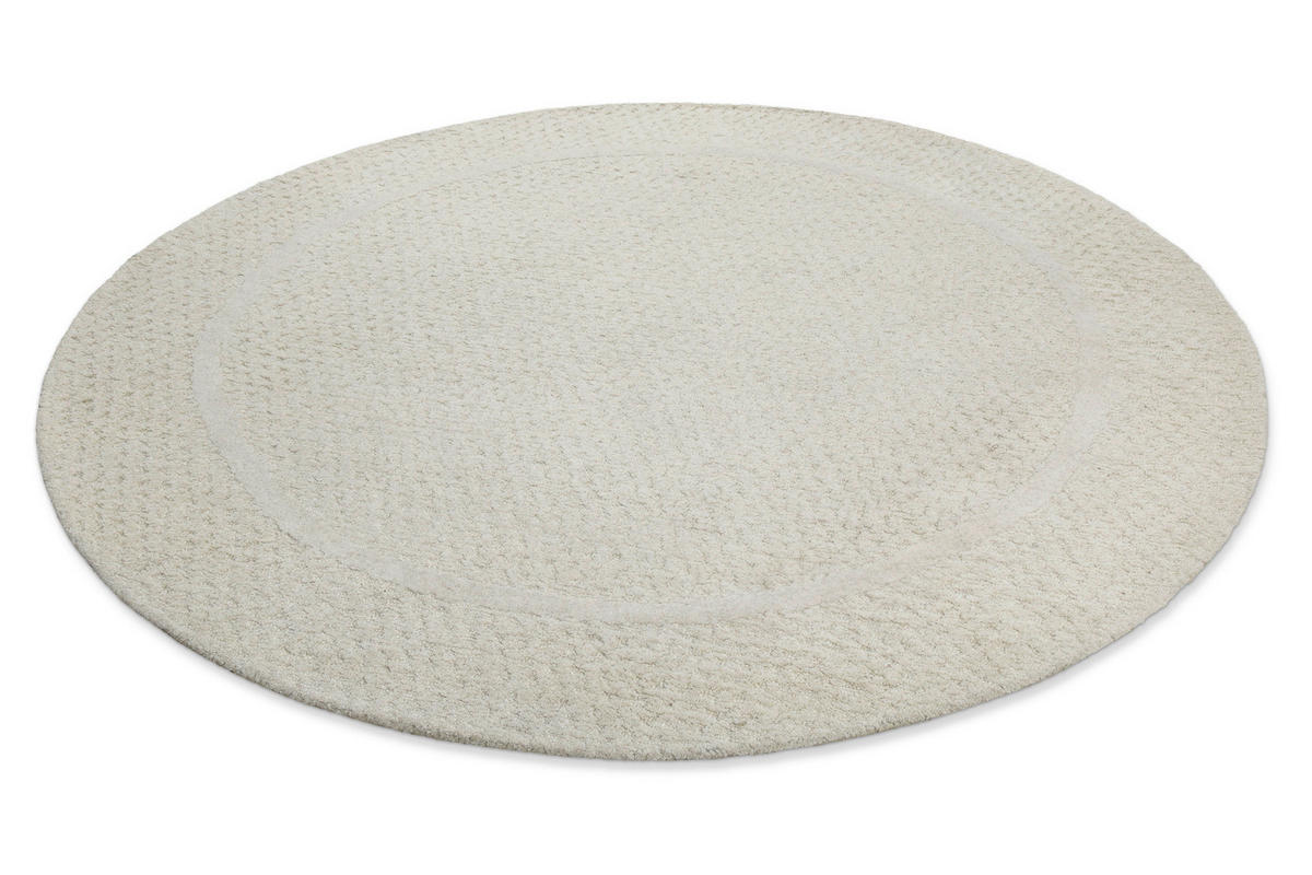 WEBTEPPICH 180 cm Hamptons Thirtyfive Creme, Weiß rund  - Creme/Weiß, KONVENTIONELL, Textil (180cm) - WECON HOME