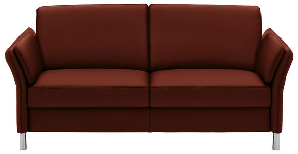 DREISITZER-SOFA in Leder Dunkelorange - Dunkelorange/Alufarben, Design, Leder/Metall (190/82/99cm) - Dieter Knoll