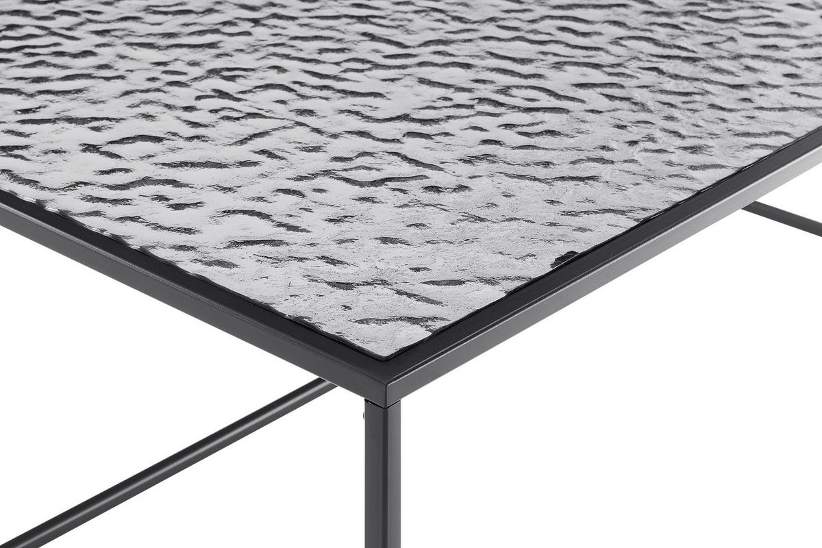 COUCHTISCH in Metall, Glas 110/55/45 cm  - Schwarz, Design, Glas/Metall (110/55/45cm) - Livetastic