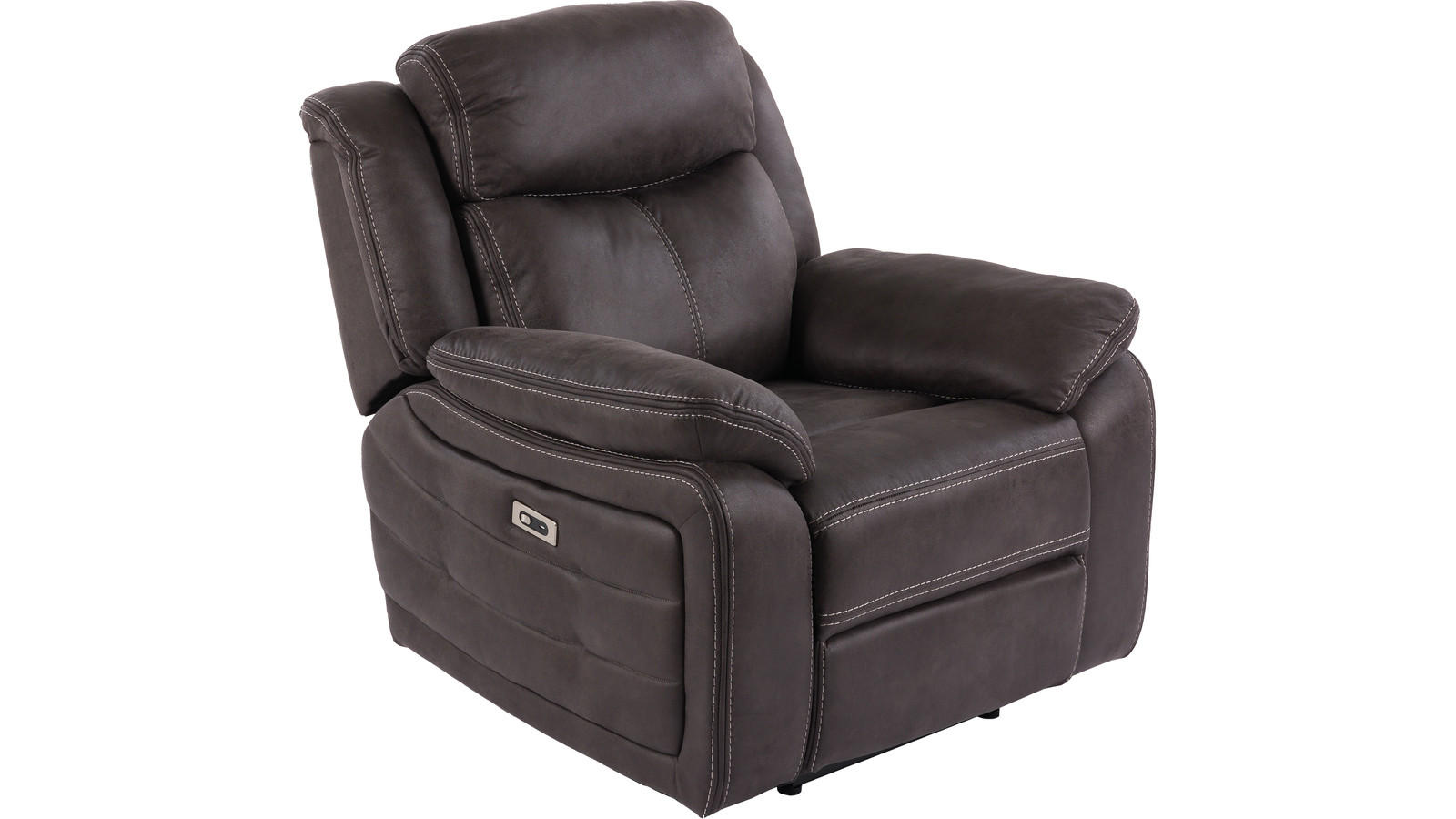 RELAXFÅTÖLJ i trä, metall, textil brun  - brun, Klassisk, metall/trä (101/105/99cm) - Best Price